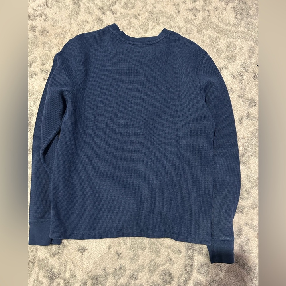 Waffle Knit Men’s Blue Henley Faded Glory Large - Picture 9 of 9